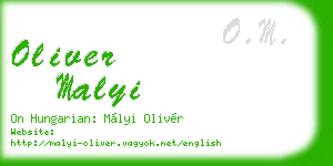 oliver malyi business card