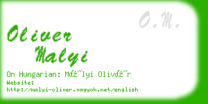 oliver malyi business card